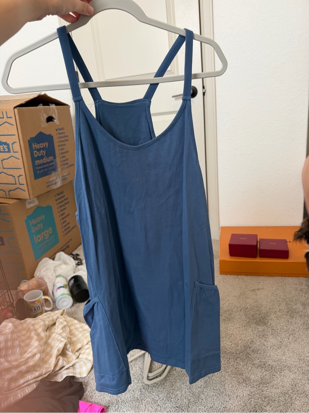 Blue Pocket Tank Dress